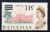 Bahamas 1966 Hospital 11c on 1.5d (from decimal opt def set) unmounted mint, SG 280