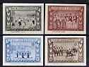 Croatia 1940's Imperf set of 4 showing Dancing, Musical Group & Mounted Soldier