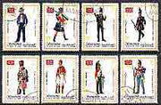 Manama 1972 Military Uniforms perf set of 8 cto used, Mi 592-99*