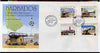 Barbados 1993 17th Century English Cannon perf set of 4 on illustrated cover with first day cancels, SG 1000-1003