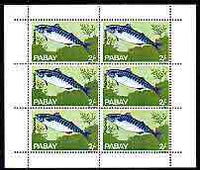 Pabay 1969 Fish 2s (Mackerel) complete perf sheetlet of 6 unmounted mint