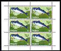 Pabay 1969 Fish 2s (Mackerel) complete perf sheetlet of 6 unmounted mint