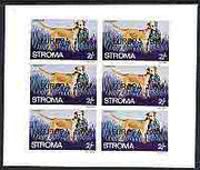 Stroma 1969 Dogs 2s (Labrador) complete imperf sheetlet of 6 opt'd 'Europa 1969' unmounted mint