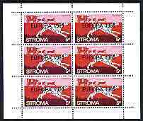 Stroma 1969 Dogs 5d (Dalmation) complete perf sheetlet of 6 with 'Europa 1969' opt unmounted mint