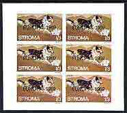 Stroma 1969 Dogs 1s3d (Collie) complete imperf sheetlet of 6 with 'Europa 1969' opt unmounted mint