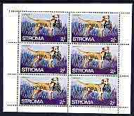 Stroma 1969 Dogs 2s (Labrador) complete perf sheetlet of 6 with 'Europa 1969' opt unmounted mint