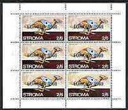 Stroma 1969 Dogs 2s6d (Greyhound) complete perf sheetlet of 6 with 'Europa 1969' opt unmounted mint