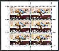 Stroma 1969 Dogs 2s6d (Greyhound) complete perf sheetlet of 6 with 'Europa 1969' opt unmounted mint