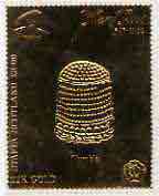 Staffa 1982 Mary Rose £8 Thimble embossed in 23k gold foil unmounted mint