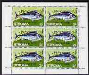 Stroma 1970 Fish 2s (Tunny) with '6th Anniversary of Death of Sir Winston Churchill' opt in error complete perf sheetlet of 6 values unmounted mint