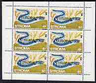 Stroma 1969 Fish 4d (Eel) with 'Europa 1969' opt complete perf sheetlet of 6 values unmounted mint