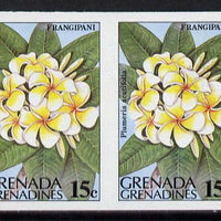 Grenada - Grenadines 1984 Flowers 15c (Frangipani) unmounted mint imperf pair (as SG 583)