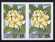 Grenada - Grenadines 1984 Flowers 15c (Frangipani) unmounted mint imperf pair (as SG 583)