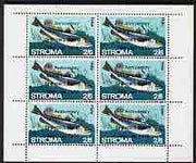 Stroma 1970 Fish 2s6d (Hake) with silver dot obliterating '6th' then opt'd '5th Anniversary of Death of Sir Winston Churchill' complete perf sheetlet of 6 values unmounted mint