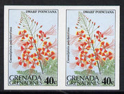 Grenada - Grenadines 1984 Flowers 40c (Dwarf Poinciana) unmounted mint imperf pair (as SG 584)