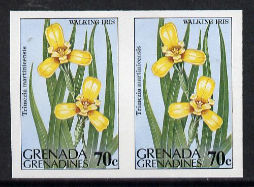 Grenada - Grenadines 1984 Flowers 70c (Walking Iris) unmounted mint imperf pair (as SG 585)