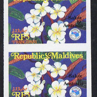 Maldive Islands 1984 'Ausipex' Stamp Exhibition Orchids 5Fr imperf pair