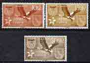 Spanish Sahara 1958 Aid for Valencia (Stork & Arms) perf set of 3 unmounted mint, SG 143-45