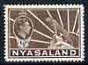 Nyasaland 1938-44 KG6 Leopard 1/2d brown unmounted mint, SG 130a*