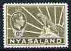 Nyasaland 1938-44 KG6 Leopard 9d olive-bistre unmounted mint, SG 137*