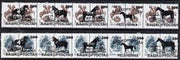 Bashkortostan - Horses opt set of 10 values each design opt'd on pair of Russian defs (Total 20 stamps) unmounted mint