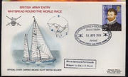 Great Britain 1974 British Army Round the World Yacht race cover carried on board 'British Soldier' during stage 4 (Rio to Portsmouth) bearing Great Britain Explorers 5p with special cancel