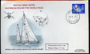 South Africa 1974 British Army Round the World Yacht race cover carried on board 'British Soldier' during stage 1 (Portsmouth to Cape Town) bearing S Africa 2c Pouring Gold stamp with Cape Town cds cancel