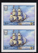 Tuvalu 1986 Ships #3 Brig John Wesley 40c imperf pair (as SG 378)