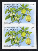 St Vincent - Grenadines 1985 Fruits & Blossoms 75c (Guava) imperf pair unmounted mint (as SG 399)