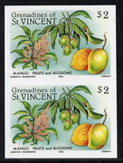 St Vincent - Grenadines 1985 Fruits & Blossoms $2 (Mango) imperf pair unmounted mint (as SG 401)