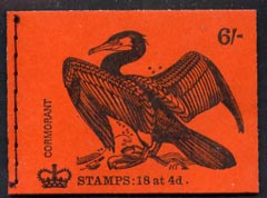 Great Britain 1968-70 Birds - Cormorant (red cover Nov 1969) 6s booklet complete and fine, SG QP51