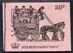 Great Britain 1971-73 Veteran Transport #1 - Knife-board Omnibus 25p booklet (Feb 1971) complete and fine, SG DH39