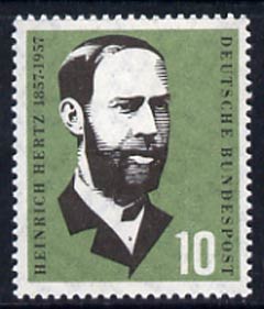 Germany - West 1957 Birth Cent of Heinrich Hertz (physicist) 10pf unmounted mint, SG 1178