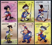 Lesotho 1989 Philexfrance 89 short set of 6 vals to 10s featuring Disney characters in military uniforms unmounted mint, SG 876-881