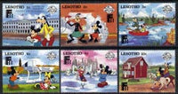 Lesotho 1988 Finlandia 88 short set of 6 vals to 10s featuring Disney characters in Finland unmounted mint, SG 810-17