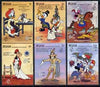 St Vincent - Grenadines (Bequia) Philexfrance 89 short set of 6 to 10c unmounted mint featuring Disney characters in French Costumes etc