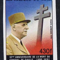 Mali 1980 De Gaulle & Cross of Lorraine 430f IMPERF unmounted mint, as SG 812