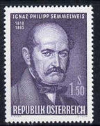 Austria 1965 Death Cent of Ognaz Semmelweis (physician) 1s50 unmounted mint, SG 1455