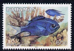 Bahamas 1987 Blue Chromis 60c (1987 imprint date) unmounted mint, SG 797