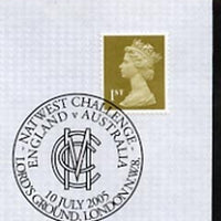Postmark - Great Britain 2005 cover for NatWest Challenge England v Australia with special Lords cancel