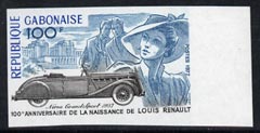 Gabon 1977 Birth Centenary of Louis Renault (motor pioneer) 100f imperf from limited printing, unmounted mint as SG 626