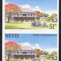 Nevis 1985 Tourism (2nd series) $1.20 (Nisbet's Plantation Inn) imperf pair (SG 247var) unmounted mint