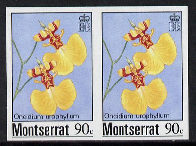 Montserrat 1985 Orchids 90c (Oncidium urophyllum) imperf pair (SG 631var)