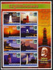 Iraqi Kurdistan Region 2005 Lighthouses #1 large perf sheetlet containing 8 values each with 100th Anniversary of Scouting, Jules Verne in margin, unmounted mint