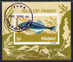 Pabay 1969 Fish 5s (Stickleback) imperf m/sheet cto used