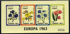 Pabay 1963 Europa Flowers imperf sheetlet containing set of 4 values unmounted mint (Rosen PA11)