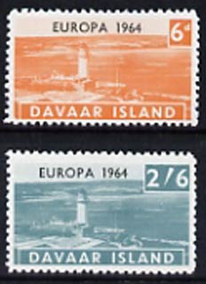 Davaar Island 1964 Europa perf set of 2 (Lighthouses) unmounted mint