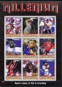 Afghanistan 1999 Millennium - Sport Stars of the 20th Century perf sheetlet containing 9 values unmounted mint