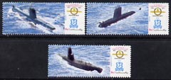 Pakistan 1989 Pakistan Navy Submarine Operations set of 3 unmounted mint, SG 763-65