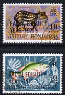 British Honduras 1971 Racial Equality Year opt set of 2 fine cds used SG 313-14